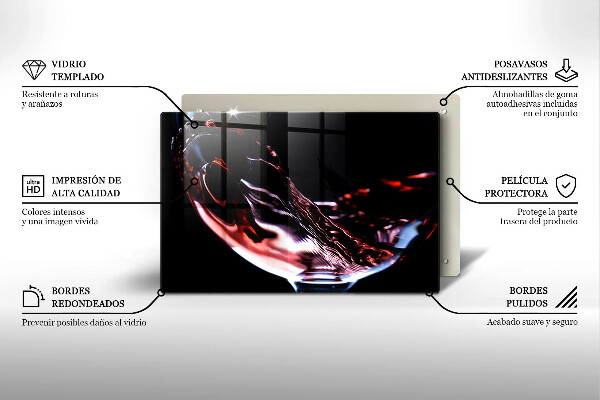 Skärbräda glas modern Ett glas rött vin