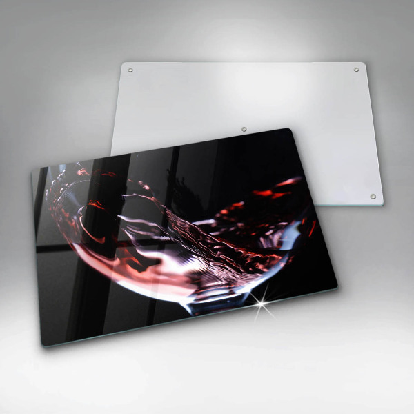 Skärbräda glas modern Ett glas rött vin