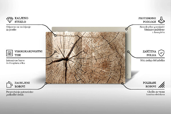 Skärbräda glas modern Tvärsnitt av ett träd