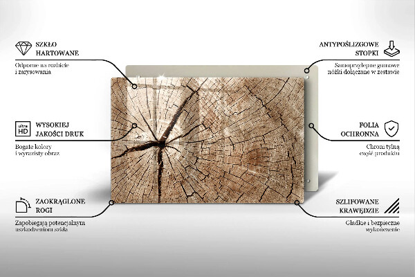 Skärbräda glas modern Tvärsnitt av ett träd