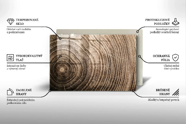 Skärbräda glas modern Träd ringar trä