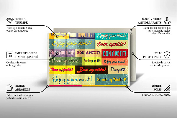 Skärbräda glas modern God aptit undertexter språk