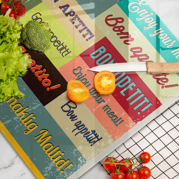 Skärbräda glas modern God aptit undertexter språk