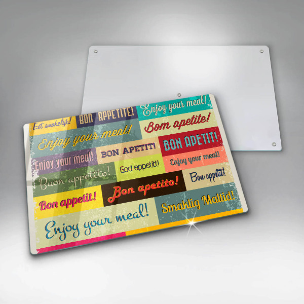 Skärbräda glas modern God aptit undertexter språk