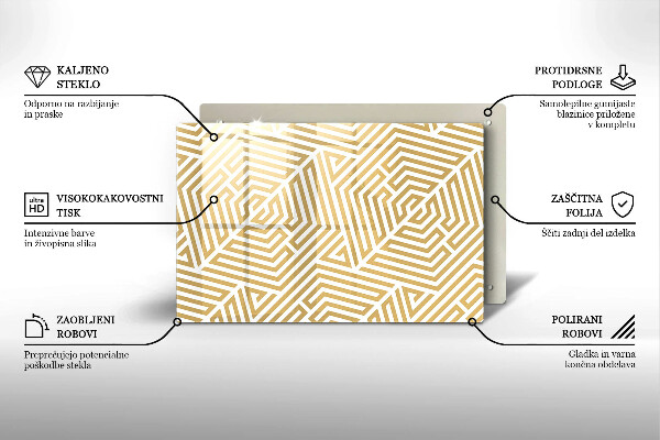 Skärbräda glas modern Geometriska linjer