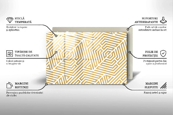 Skärbräda glas modern Geometriska linjer