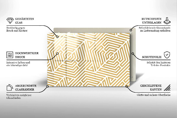 Skärbräda glas modern Geometriska linjer