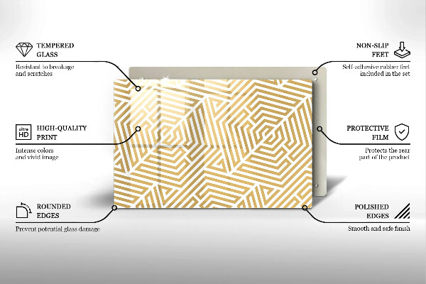 Skärbräda glas modern Geometriska linjer