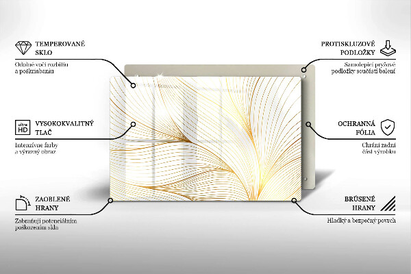 Skärbräda glas modern Modernt linjemönster
