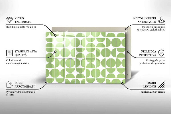 Skärbräda glas modern Boho formar mönster