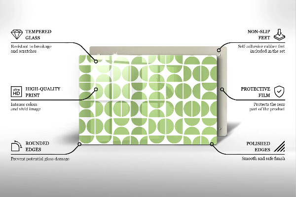 Skärbräda glas modern Boho formar mönster