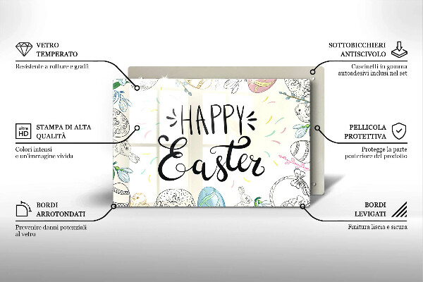 Skärbräda glas modern Glad påsk inskription