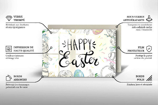 Skärbräda glas modern Glad påsk inskription