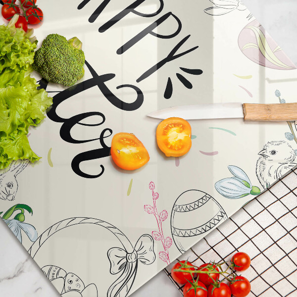 Skärbräda glas modern Glad påsk inskription