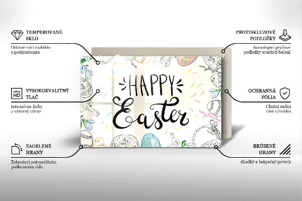 Skärbräda glas modern Glad påsk inskription