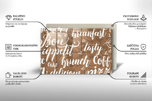 Skärbräda glas modern Undertexter God aptit