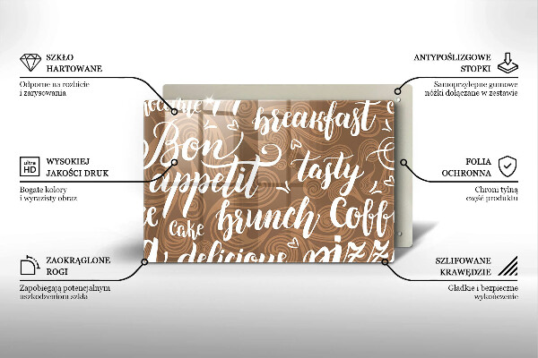 Skärbräda glas modern Undertexter God aptit