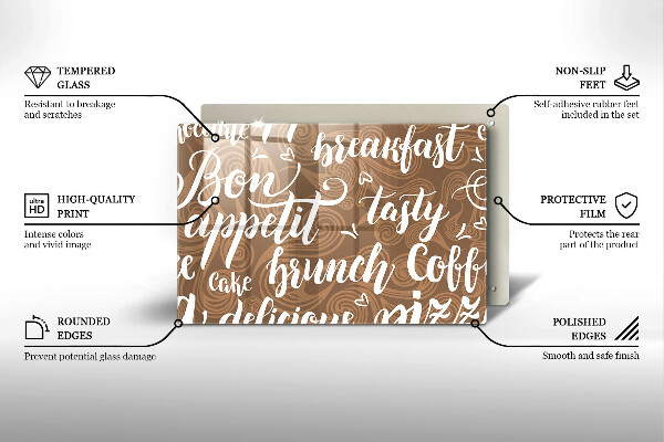 Skärbräda glas modern Undertexter God aptit