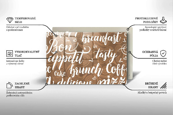 Skärbräda glas modern Undertexter God aptit