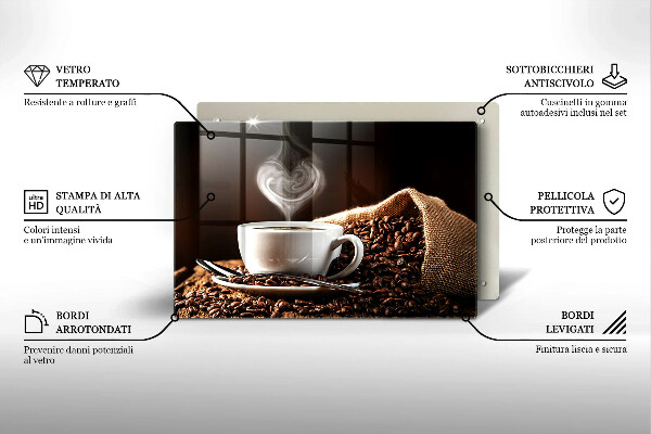 Skärbräda glas modern Kaffe och en kopp