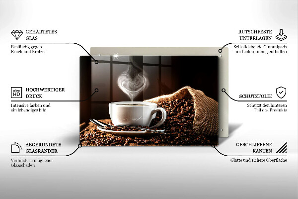 Skärbräda glas modern Kaffe och en kopp
