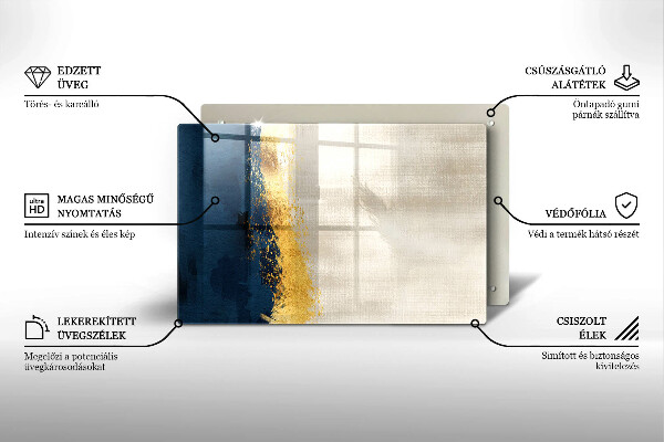 Skärbräda glas modern Abstraktion guld