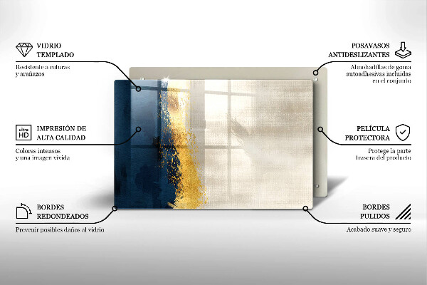 Skärbräda glas modern Abstraktion guld