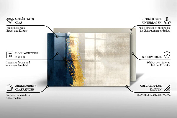 Skärbräda glas modern Abstraktion guld