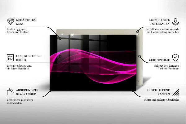 Skärbräda glas modern Rosa abstraktion