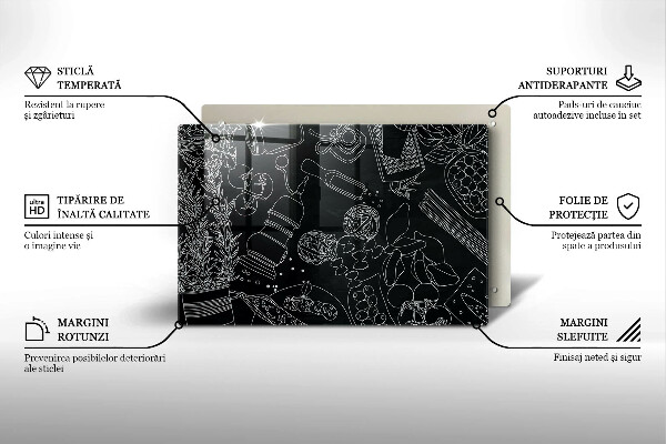 Skärbräda glas modern Kökstillbehör