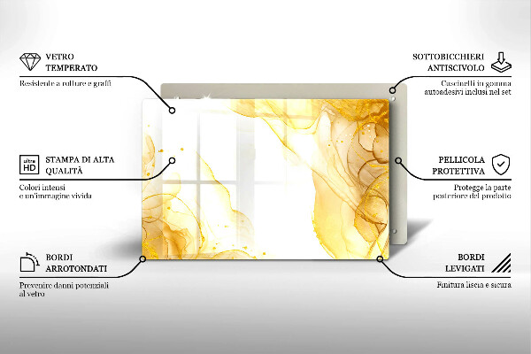 Skärbräda glas modern Gyllene abstraktion