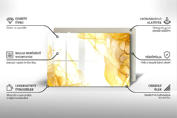 Skärbräda glas modern Gyllene abstraktion