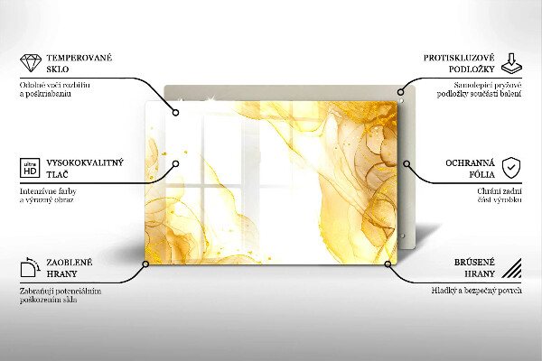 Skärbräda glas modern Gyllene abstraktion