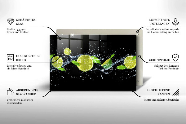Skärbräda glas modern Lime mynta vatten
