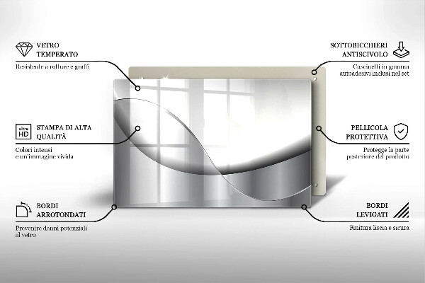 Skärbräda glas modern Abstrakta linjer design