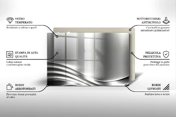 Skärbräda glas modern Metallstruktur