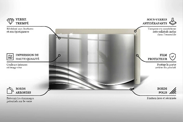 Skärbräda glas modern Metallstruktur