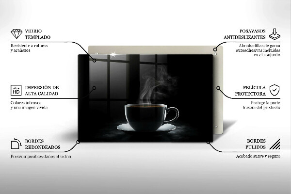 Skärbräda glas modern En varm kopp kaffe