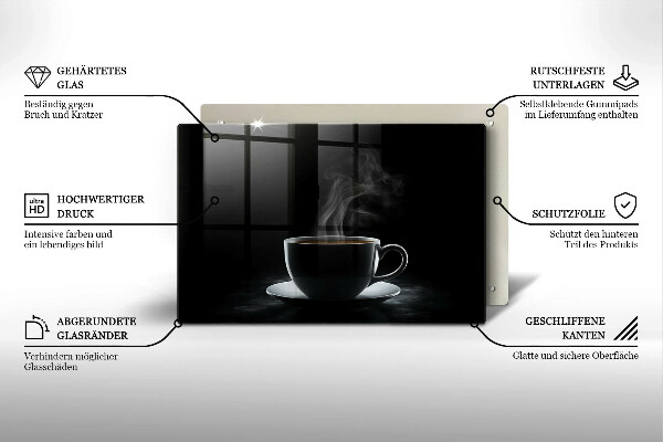 Skärbräda glas modern En varm kopp kaffe