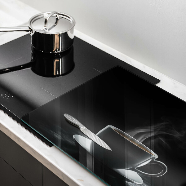 Skärbräda glas modern En varm kopp kaffe