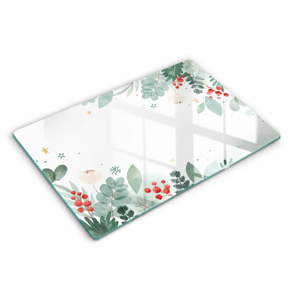Skärbräda glas modern Akvarell blad