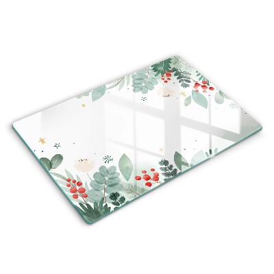 Skärbräda glas modern Akvarell blad