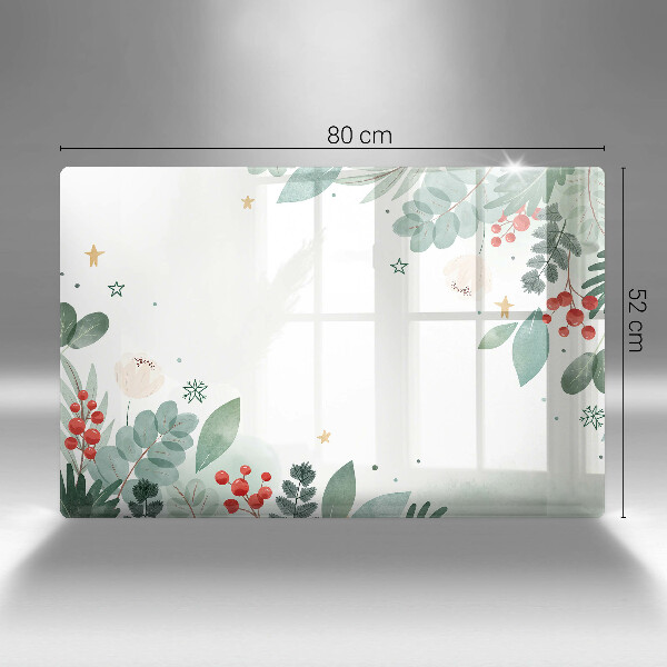 Skärbräda glas modern Akvarell blad