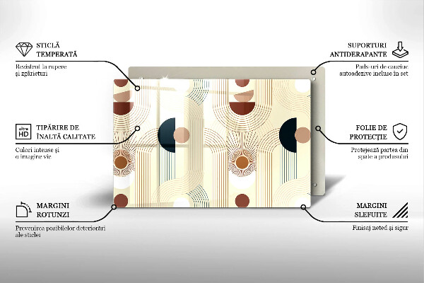Skärbräda glas modern Geometri boho former