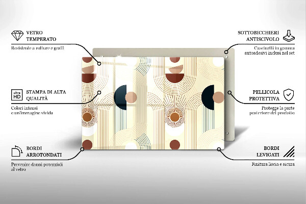 Skärbräda glas modern Geometri boho former