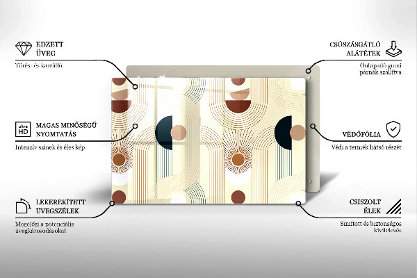 Skärbräda glas modern Geometri boho former