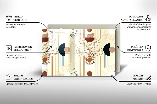 Skärbräda glas modern Geometri boho former