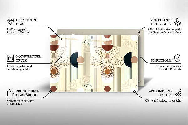 Skärbräda glas modern Geometri boho former