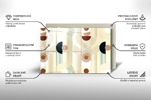 Skärbräda glas modern Geometri boho former