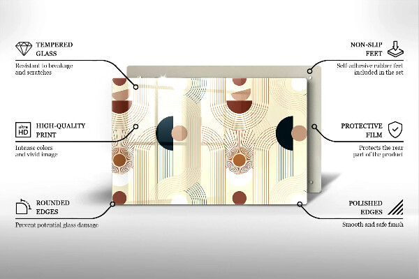 Skärbräda glas modern Geometri boho former